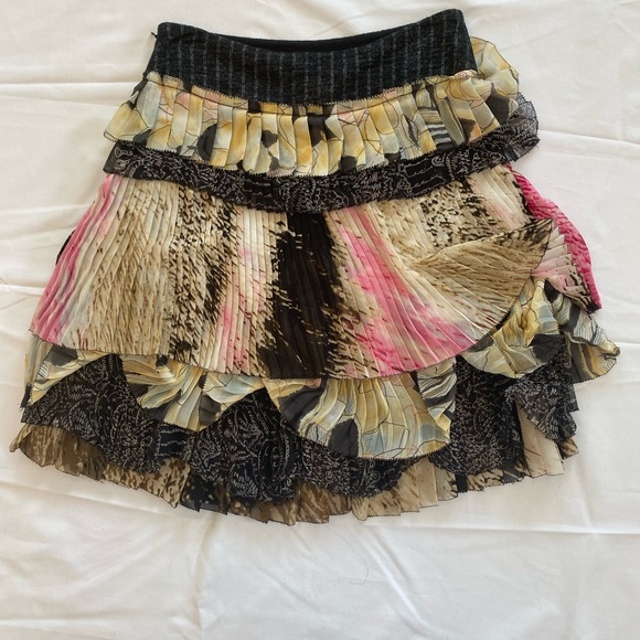 ● Vintage DVF Diane Von Furstenberg Kellen Layered A-Line Skirt - Picture 4 of 8